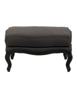 Pouf  en hévéa noir et tissu noir - Hector