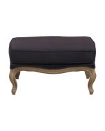 Pouf en frêne massif et tissu anthracite - Hector