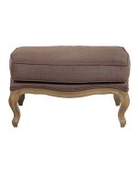 Pouf en frêne massif et tissu marron glacé - Hector