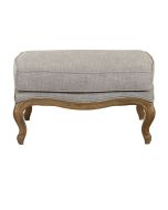 Pouf en frêne et tissu losange gris - Hector