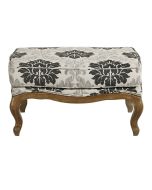 Pouf en frêne  massif et tissu arabesque - Hector