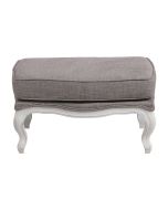 Pouf en hévéa massif et tissu Gris chambray - Hector