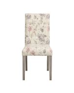 Chaise capitonnée en tissu à motifs et hévéa - Albane