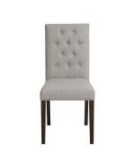 Chaise en tissu capitonné beige - Albane