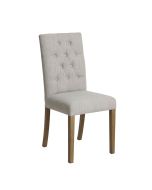 Chaise capitonnée en tissu et frêne - Albane