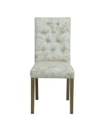 Chaise capitonnée en tissu paradisier et frêne - Albane