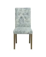 Chaise capitonnée en tissu toile de Jouy et frêne - Albane