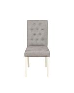 Chaise capitonnée en tissu et hévéa - Albane