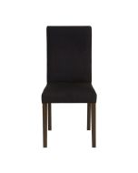 Chaise en tissu anthracite et hévéa massif - Romane