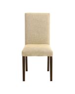 Chaise en frêne massif et tissu safran chambray - Romane