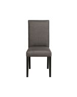 Chaise en tissu noir et hévéa massif - Romane