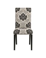 Chaise en hévéa massif et tissu arabesque - Romane