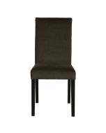 Chaise en velours kaki et hévéa massif - Romane