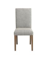 Chaise en frêne massif et tissu losange gris - Romane