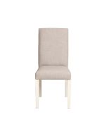 Chaise en hévéa massif et tissu beige - Romane