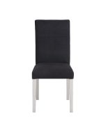 Chaise en hévéa massif et tissu Anthracite - Romane