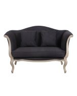 Banquette 2 places en tissu anthracite toucher velours - Apolline