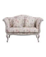 Banquette 2 places en tissu fleurs opaline - Apolline