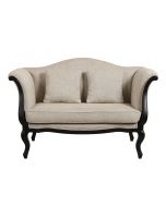 Banquette 2 places en tissu mastic grisé - Apolline