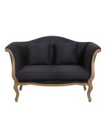 Banquette 2 places en frêne massif et tissu anthracite - Apolline