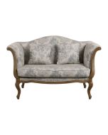 Banquette 2 places en frêne massif et tissu toile de Jouy - Apolline