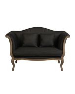 Banquette 2 places en tissu noir - Apolline