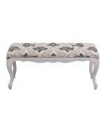 Banc ottoman en hévéa et tissu Arabesque - Gaspard