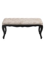 Banc ottoman en hévéa noir et tissu Paradisier - Gaspard