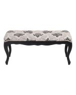 Banc ottoman en hévéa noir et tissu Arabesque - Gaspard