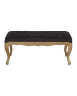 Banc ottoman en frêne et tissu anthracite - Gaspard
