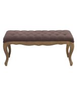Banc ottoman en frêne et tissu marron - Gaspard