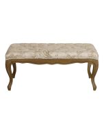 Banc ottoman en frêne et tissu paradisier - Gaspard