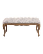 Banc ottoman en frêne tissu toile de Jouy - Gaspard
