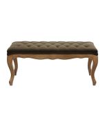 Banc ottoman en velours kaki - Gaspard