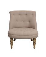 Fauteuil crapaud en tissu lin beige - Bastien
