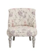 Fauteuil crapaud en tissu fleurs opaline - Bastien