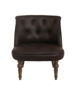 Fauteuil crapaud en cuir synthétique chocolat - Bastien