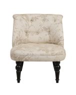 Fauteuil crapaud en hévéa noir et tissu paradisier - Bastien