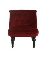 Fauteuil crapaud en tissu velours lie de vin - Bastien