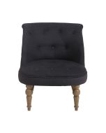 Fauteuil crapaud en tissu anthracite - Bastien