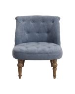 Fauteuil crapaud en velours bleu gris - Bastien
