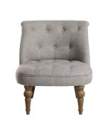 Fauteuil crapaud en tissu losange gris et piètement en frêne - Bastien