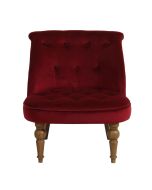 Fauteuil crapaud en velours lie de vin - Bastien