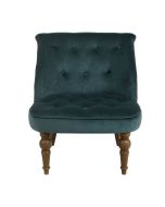 Fauteuil crapaud en velours vert bleuté - Bastien