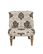 Fauteuil crapaud en frêne massif et tissu arabesque - Bastien