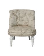 Fauteuil crapaud en hévéa blanc et tissu paradisier - Bastien