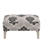 Pouf en hévéa massif et tissu Arabesque - Alfred