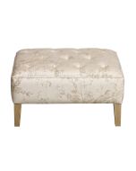 Pouf en frêne massif et tissu paradisier - Alfred