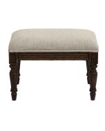 Pouf en frêne et en tissu mastic grisé - Édouard