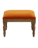 Pouf en velours safran et frêne massif - Edouard